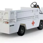 Back angle of Motrec MX-480 ambulance vehicle.
