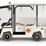 Side of fully-equipped Motrec MX-480 ambulance truck.