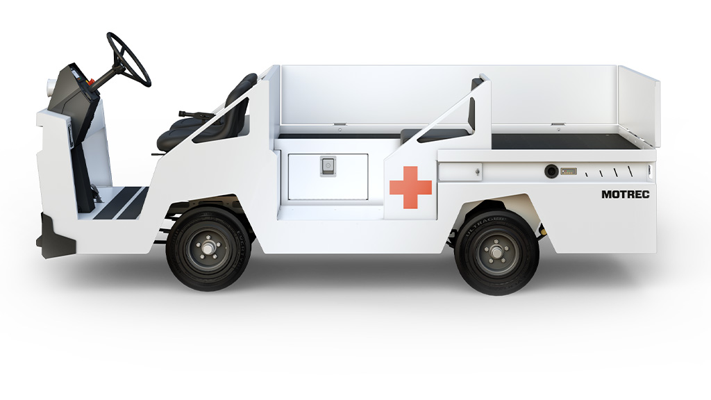 Side of Motrec MX-480 ambulance truck.