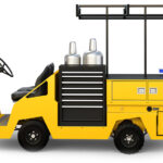 Side of Motrec MX-480 maintenance truck with toolbox.