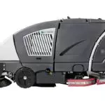 Advance CS7010 professional cleaning rider sweeper/scrubber: side view.