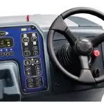 Advance CS7010 sweeper/scrubber steering wheel and control panel.