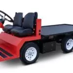 Red Columbia Custom Platform burden carrier utility vehicle.