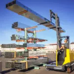 Combilift Combi-MR Reach Truck carrying aluminum.