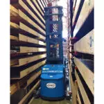 Combilift Combi-OP Order Picker back view, mast up in warehouse.