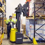 Combilift COMBI-WR Reach Stacker in action outdoors.