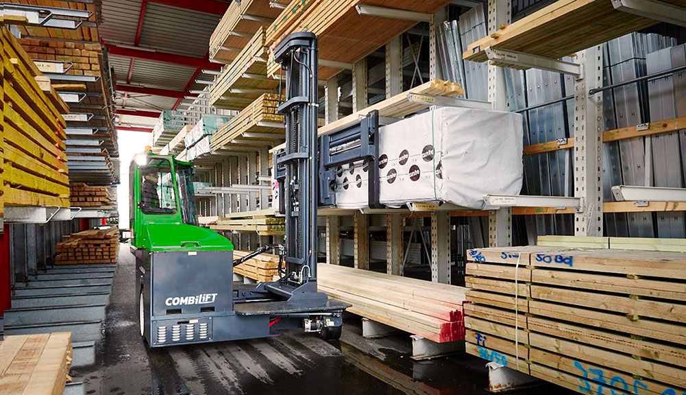 Combilift C Series C6000E electric forklift lumber industry.