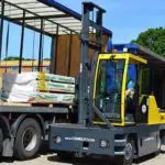 Combilift C12000-4WSL Two Directional Sideloader Forklift outdoors.