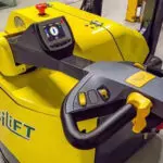 Combilift Combi-CS 4400 Pedestrian Stacker steering column folded down.