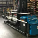 Combilift Combi-OP Order Picker back view in warehouse.