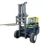 Combilift Combi-RT Rough Terrain Forklift truck with mast raised.