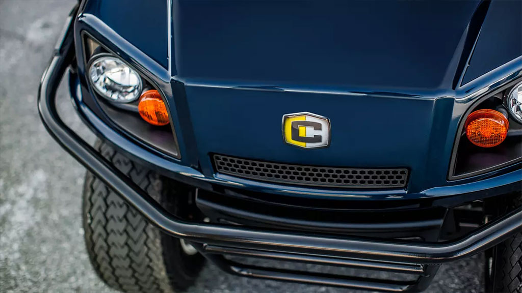 Cushman Shuttle personnel vehicle standard brush guard and headlights