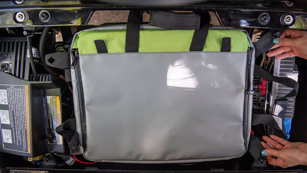 Cushman Shuttle 6 burden carrier under-seat storage insider bag.