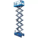 Genie GS-4655 slab scissor lift raised.