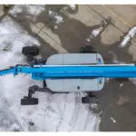top of Genie ZX-135/70 articulating boom lift, not extended.