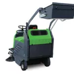 IPC Eagle 1280 rider sweeper with raised hopper bucket.