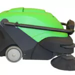 IPC Eagle SmartVac 464 walk-behind sweeper with handle folded down.