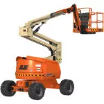 Back angle of JLG 450AJ Articulating Aerial Boom Lift.