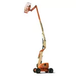 JLG 600AJN Narrow articulating boom lift, platform extended.
