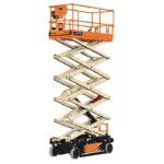 JLG ES4046 raised electric scissor lift.