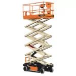 Raised JLG ES4046 scissor lift.