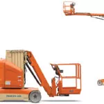 JLG 32E toucan mast boom lift lowered and extended.