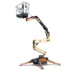 JLG X430AJ Compact Crawler Boom Lift, extended.