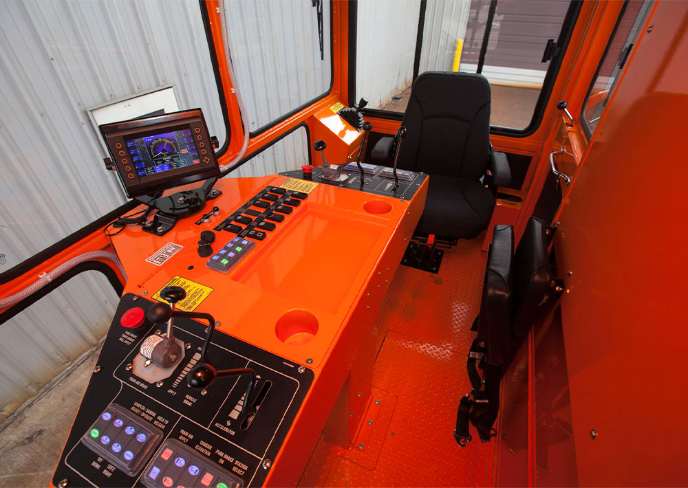Rail King RK330 G6 railcar mover interior cab.