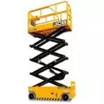 JCB S3246E electric scissor lift, extended.