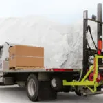 Donkey Burro 3k forklift mounted on the back of a truck.