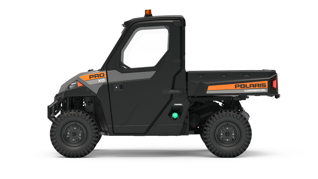Polaris Commercial PRO XD Full-Size Diesel Utility Vehicle side view with doors.