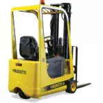 Mariotti ME 12 AC 3 wheel electric Forklift back view.
