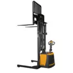 TASK Forklifts CONDA straddle stacker with mast up.