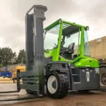 Combilift Combi-CB15-5E electric forklift parked in outdoor lot.