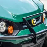 Cushman Hauler 800X Utility Vehicle standard brushguard and headlights.