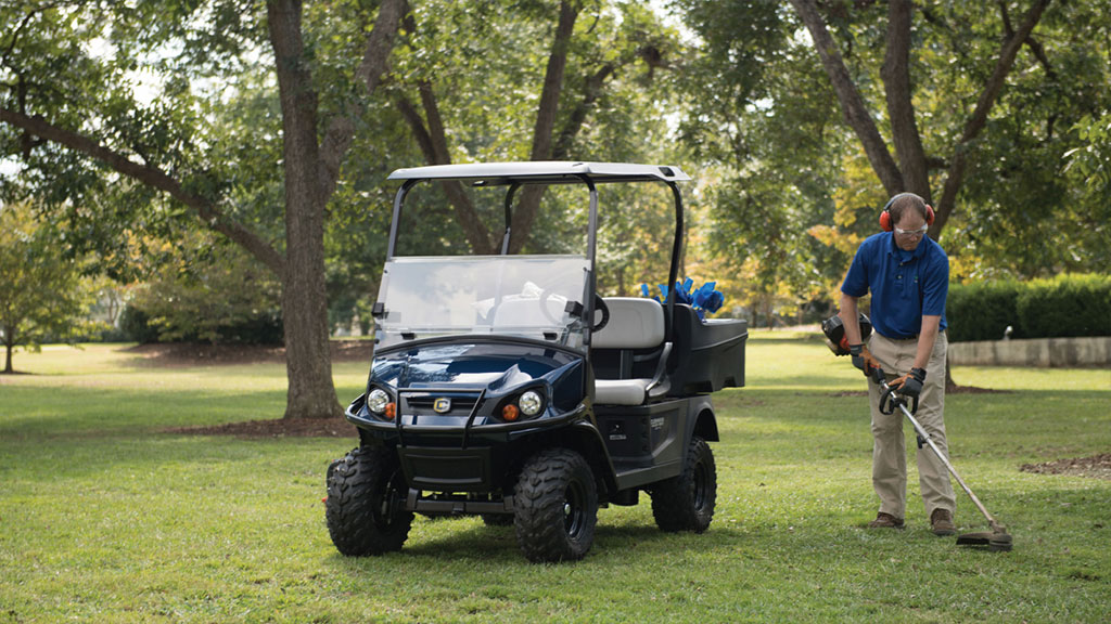 Cushman Hauler 800X Utility Vehicle in field.