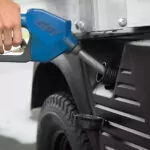 Cushman Hauler Utility Vehicle side-fill gas tank.