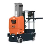 JLG E18MSP electric stock picker, lowered.