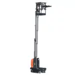JLG E18MSP electric drive-able order picker, extended.