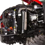 Mahindra 2645 Shuttle tractor engine area.