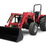 Mahindra 4540 4WD Tractor with bucket loader attachment.