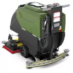 Back angle of Kodiak K19 walk-behind floor scrubber with orbital deck.