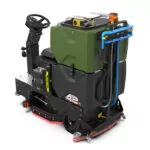 Back angle of Kodiak K42 ride-on floor scrubber with disk deck.