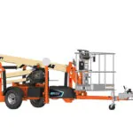 JLG ET350 boom lift ready to tow.
