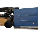Landoll PT40 precision telehandler transporting large pallet of materials.