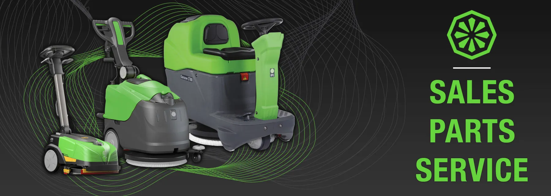 IPC Eagle floor cleaners. "Sales, Parts, Service".