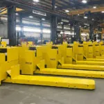 Range of RICO EX Platform Trucks in warehouse.
