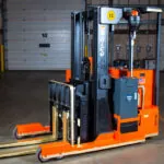 RICO EX straddle forklift, side view.