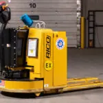 RICO HPWH-EX-80 pallet walkie handler in warehouse.