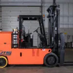 Side of LPG powered RICO IC Pegasus lift truck.